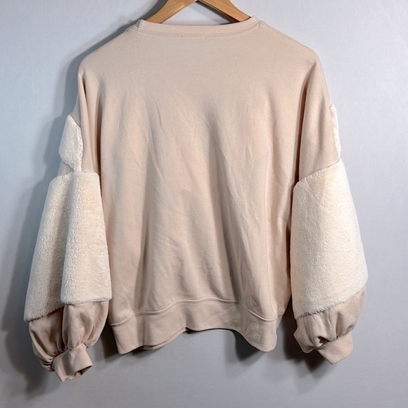 Zara Faux Fur Trim Oversized Sweatshirt size S - Picture 6 of 7